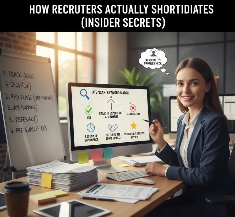 ATS screening process showing how recruiters filter and shortlist candidates using keyword…